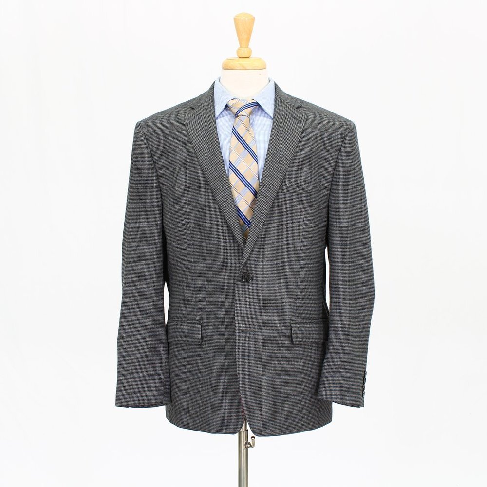 Chaps 44R Gray Check 2-Button Sport Coat Blazer Jacket V513